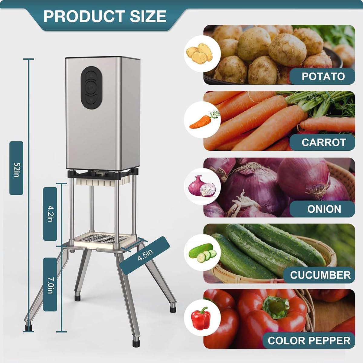 Amazon | 電動フライドポテトカッターマシン、ステンレス